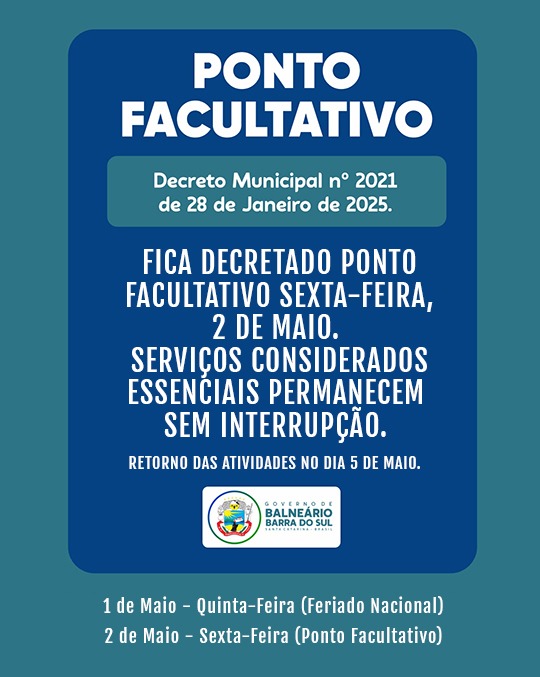 PONTO FACULTATIVO E FERIADOS